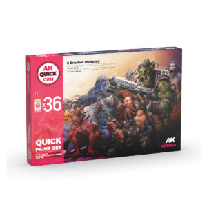 Coffret de peinture rapide - 36 couleurs à génération rapide (+ 2 pinceaux gratuits)