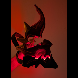 Cinderjaw Mask – Masque Fantasy / Cosplay – Version Non Peinte & Compatible LED